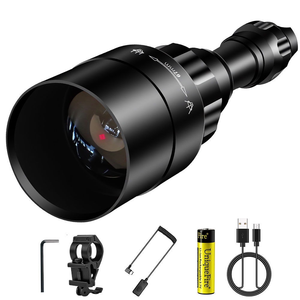 Ir Illuminator 850Nm Flashlight - UniqueFire 1605 67mm 렌즈 IR 850nm