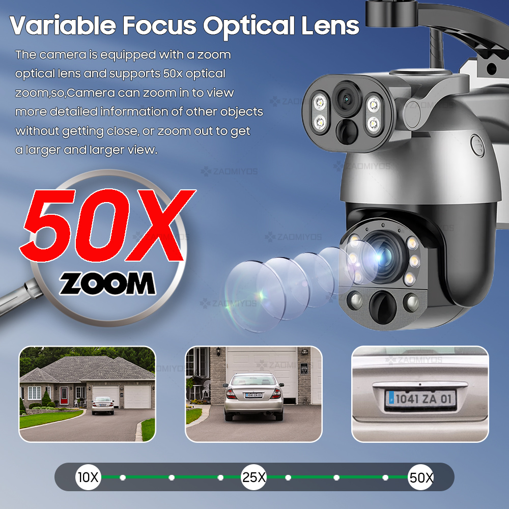 4K 50X 줌 10MP 태양광 카메라 4G SIM 3 - Night Vision Camera Wifi 4G 리뷰 및 가격